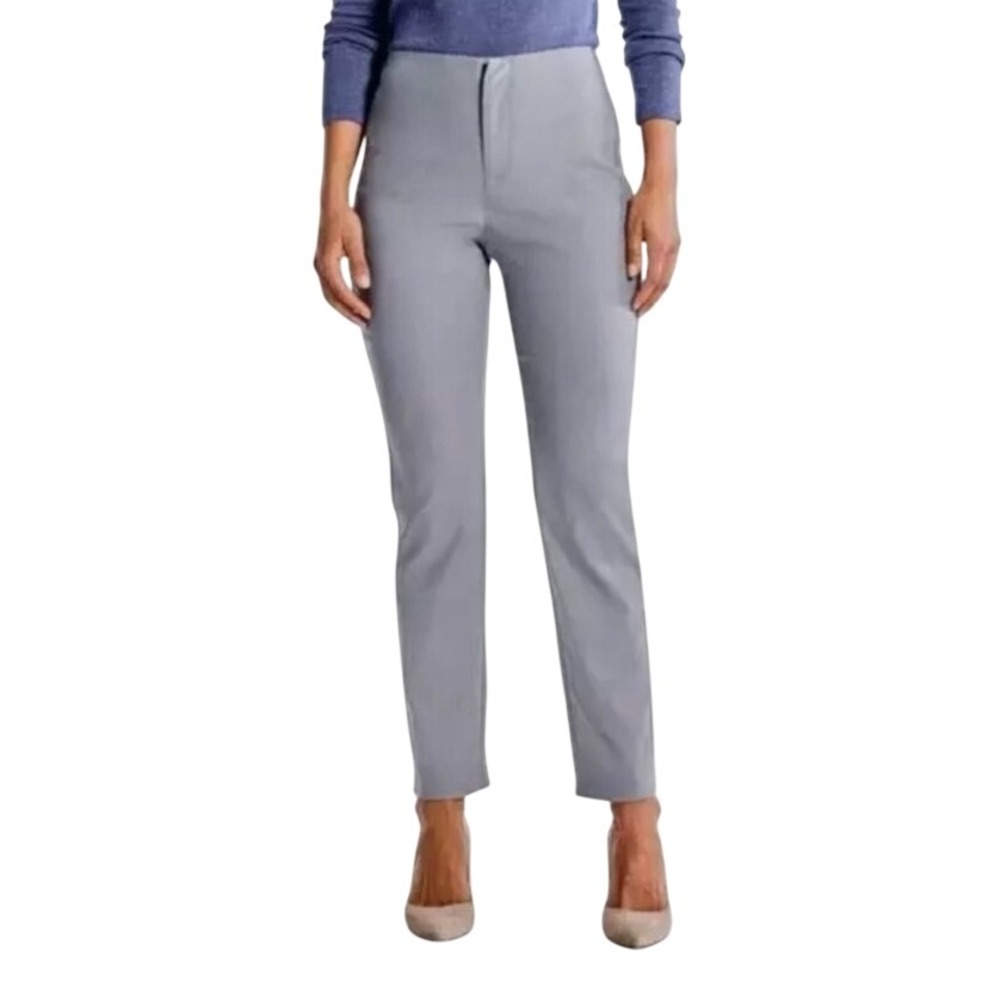 NIC+ZOE Wonderstretch Straight Ankle Pant Moonwalk Grey F231800 MKW 14